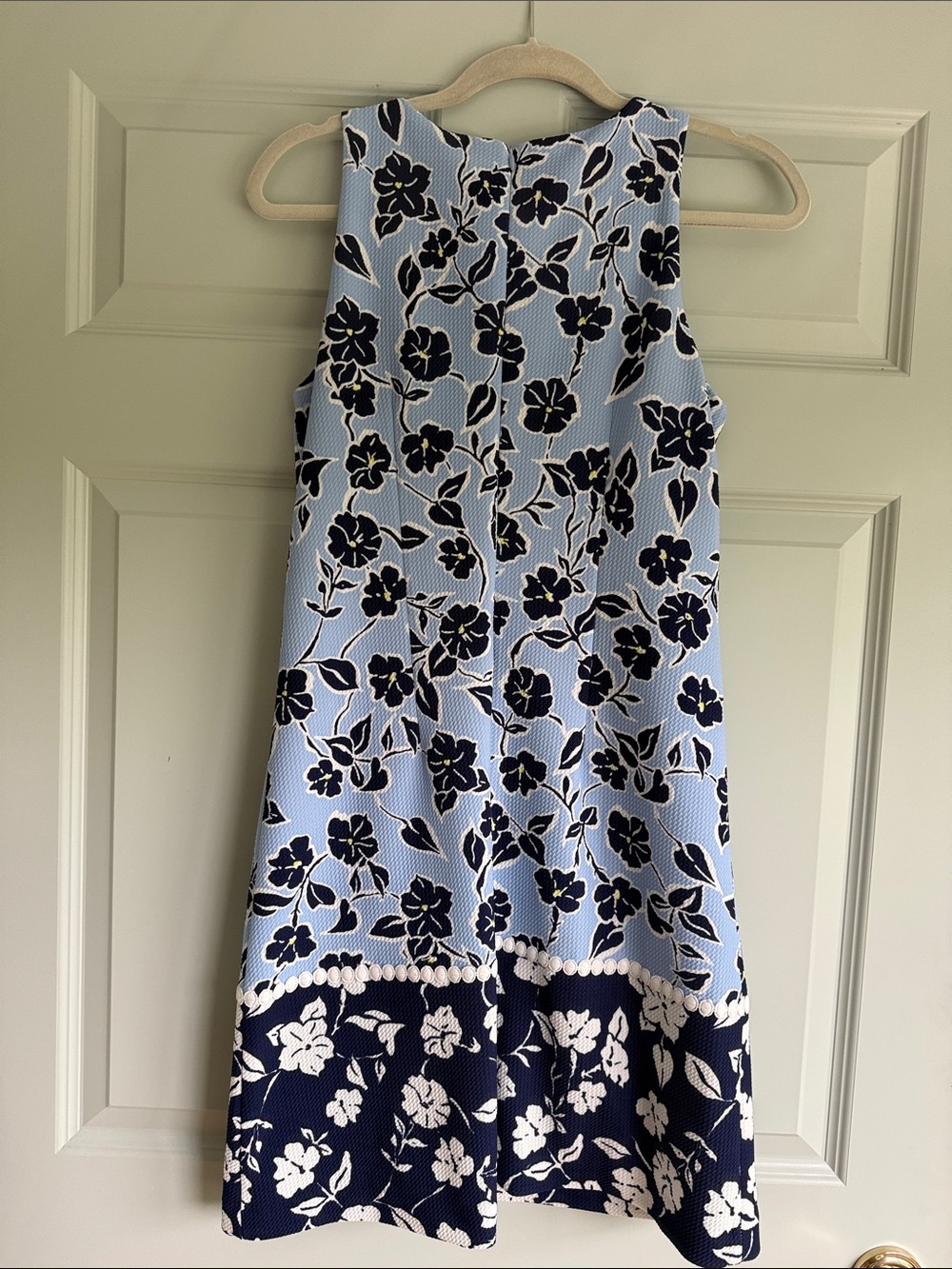 Eliza J Light Blue and Navy Floral Shift Dress - Picture 2 of 3